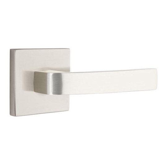 Emtek Double Dummy Breslin Right Handed Lever with Square Rose in Satin Nickel