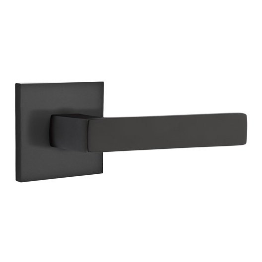 Emtek Double Dummy Dumont Right Handed Lever with Square Rose in Flat Black