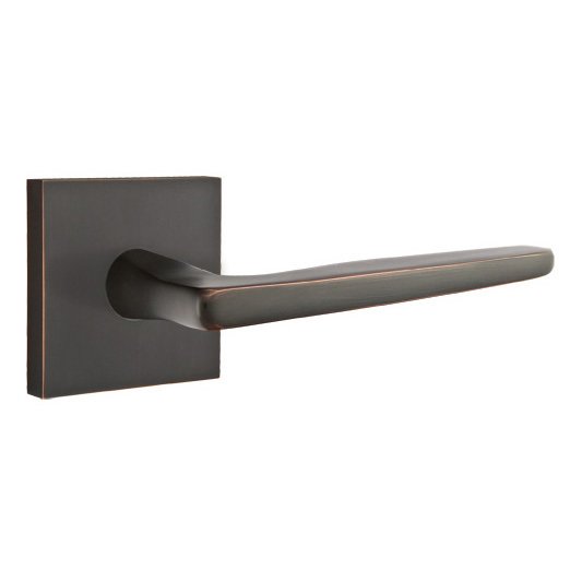 Emtek Double Dummy Hermes Door Right Handed Lever With Square Rose in Oil Rubbed Bronze