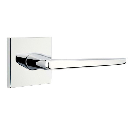 Emtek Double Dummy Hermes Door Right Handed Lever With Square Rose in Polished Chrome