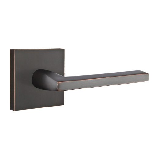 Emtek Double Dummy Helios Door Right Handed Lever With Square Rose in Oil Rubbed Bronze
