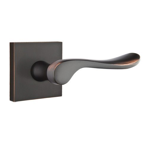 Emtek Double Dummy Luzern Door Right Handed Lever With Square Rose in Oil Rubbed Bronze