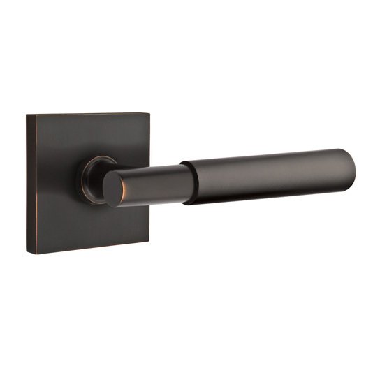Emtek Double Dummy Myles Right Handed Lever with Square Rose in Oil Rubbed Bronze