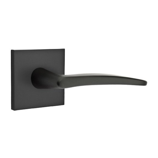 Emtek Double Dummy Poseidon Door Right Handed Lever With Square Rose in Flat Black
