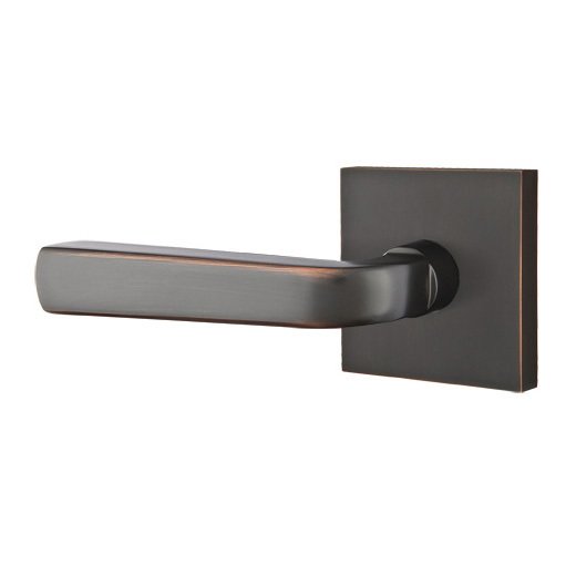 Emtek Double Dummy Sion Door Left Handed Lever With Square Rose in Oil Rubbed Bronze