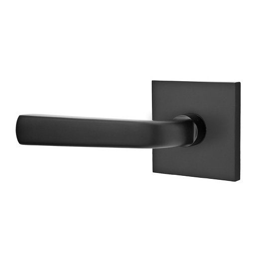 Emtek Double Dummy Sion Door Left Handed Lever With Square Rose in Flat Black