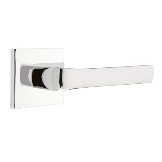 Emtek Double Dummy Spencer Right Handed Lever with Square Rose in Polished Chrome