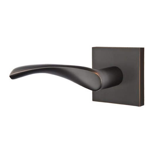 Emtek Double Dummy Triton Door Left Handed Lever With Square Rose in Oil Rubbed Bronze