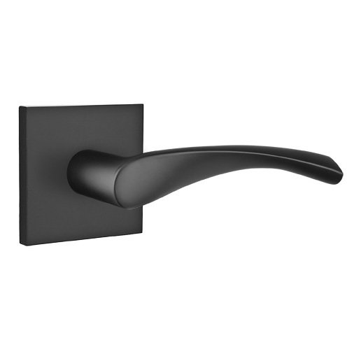 Emtek Double Dummy Triton Door Right Handed Lever With Square Rose in Flat Black