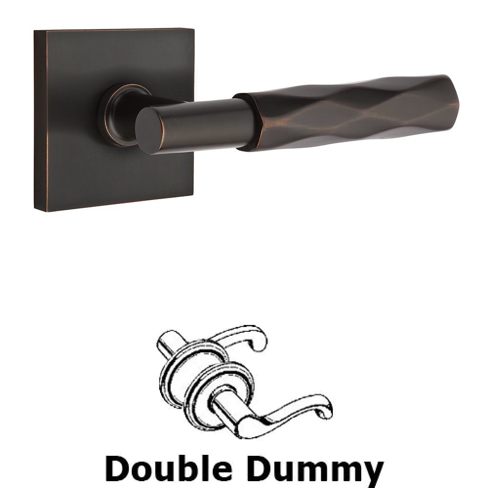Emtek Double Dummy Tribeca Lever with T-Bar Stem and Square Rose in Oil Rubbed Bronze