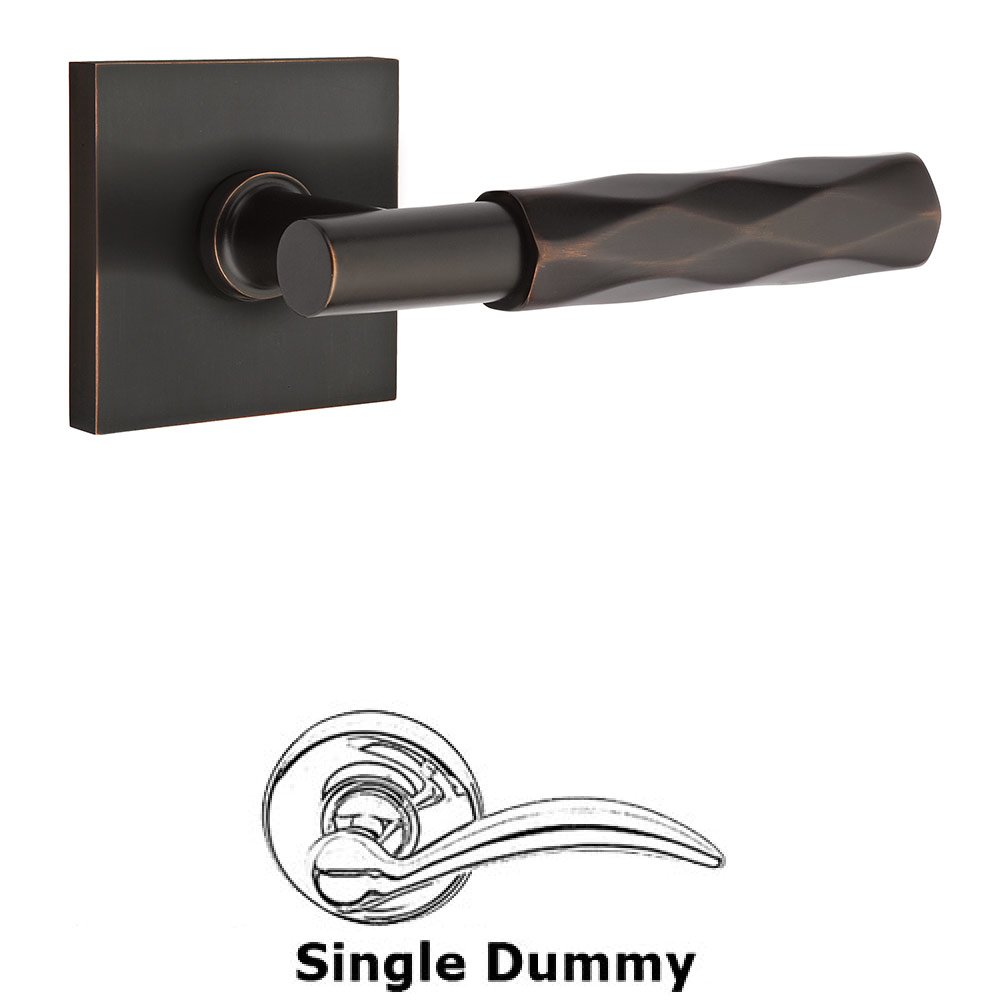 Emtek Single Dummy Tribeca Lever with T-Bar Stem and Square Rose in Oil Rubbed Bronze