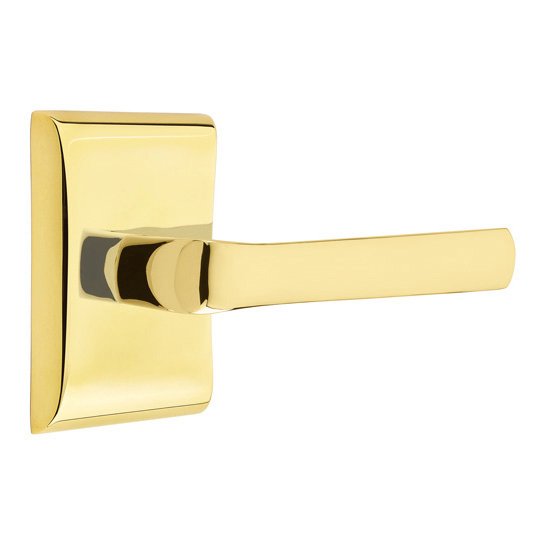 Emtek Single Dummy Spencer Right Handed Lever with Neos Rose in Unlacquered Brass