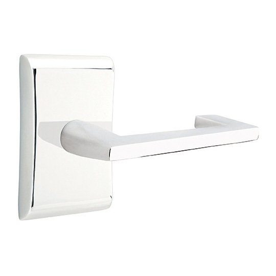 Emtek Double Dummy Argos Door Right Handed Lever With Neos Rose in Polished Chrome