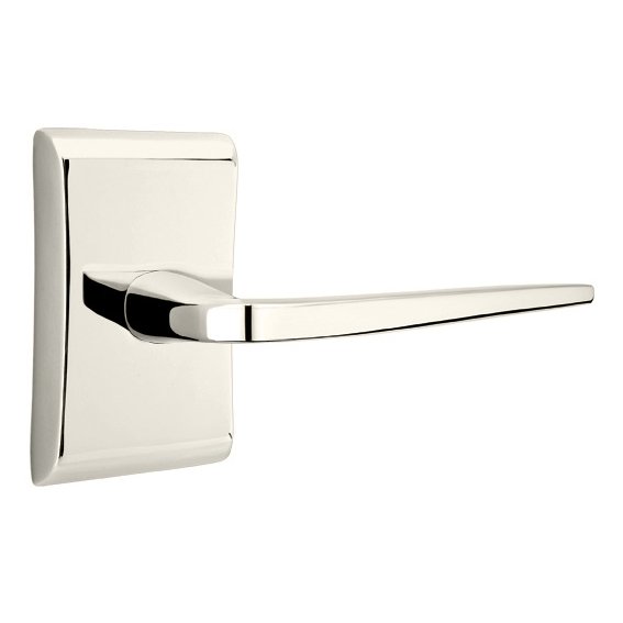 Emtek Double Dummy Athena Door Right Handed Lever With Neos Rose in Polished Nickel