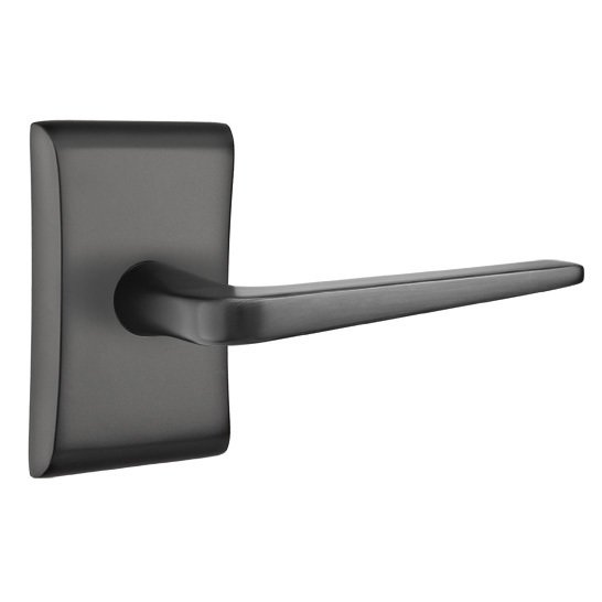 Emtek Double Dummy Athena Door Right Handed Lever With Neos Rose in Flat Black