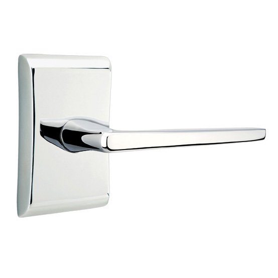 Emtek Double Dummy Hermes Door Right Handed Lever With Neos Rose in Polished Chrome