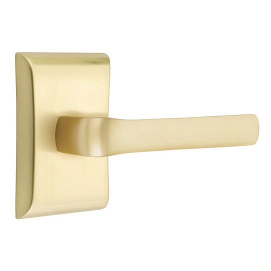 Emtek Double Dummy Spencer Right Handed Lever with Neos Rose in Satin Brass