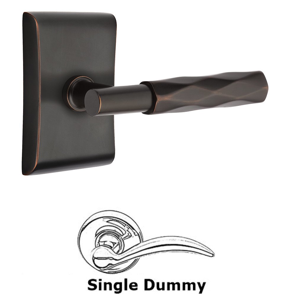 Emtek Single Dummy Tribeca Lever with T-Bar Stem and Neos Rose in Oil Rubbed Bronze