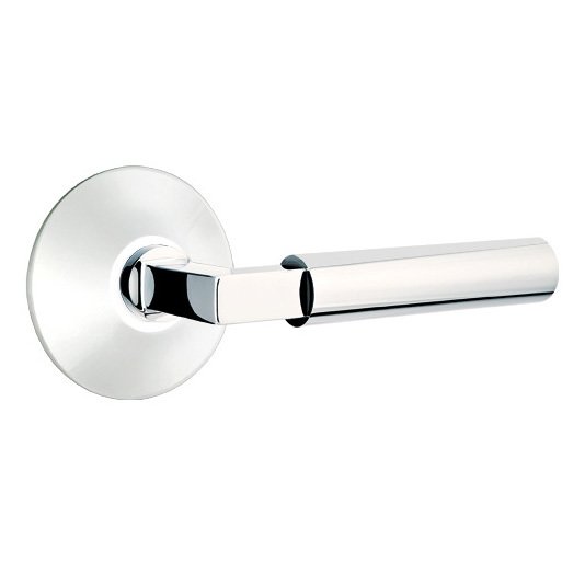 Emtek Double Dummy Hercules Door Right Handed Lever With Modern Rose in Polished Chrome