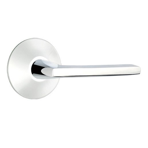 Emtek Double Dummy Helios Door Right Handed Lever With Modern Rose in Polished Chrome
