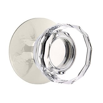 Emtek Lowell Double Dummy Door Knob with Modern Rose in Polished Chrome