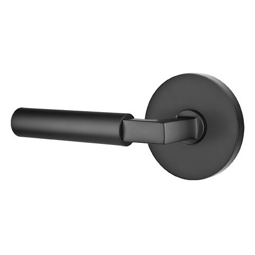 Emtek Single Dummy Left Handed Hercules Door Lever With Disk Rose in Flat Black