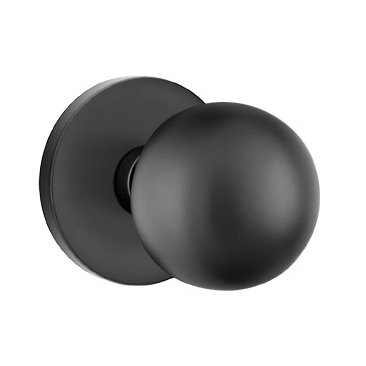 Emtek Single Dummy Orb Door Knob With Disk Rose in Flat Black