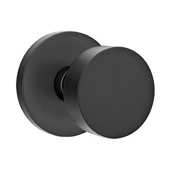 Emtek Single Dummy Round Door Knob With Disk Rose in Flat Black