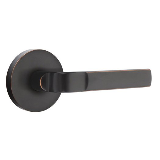 Emtek Single Dummy Aston Right Handed Lever with Disk Rose in Oil Rubbed Bronze