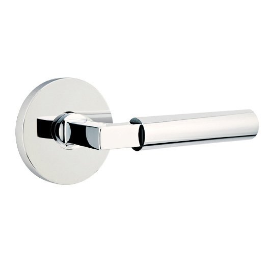 Emtek Double Dummy Hercules Door Right Handed Lever With Disk Rose in Polished Chrome