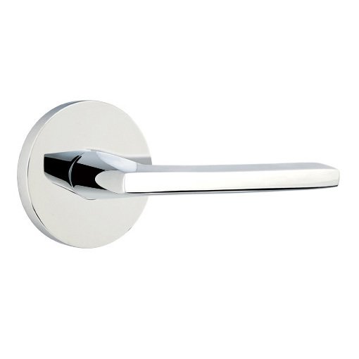 Emtek Double Dummy Helios Door Right Handed Lever With Disk Rose in Polished Chrome