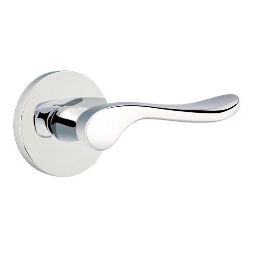 Emtek Double Dummy Luzern Door Right Handed Lever With Disk Rose in Polished Chrome
