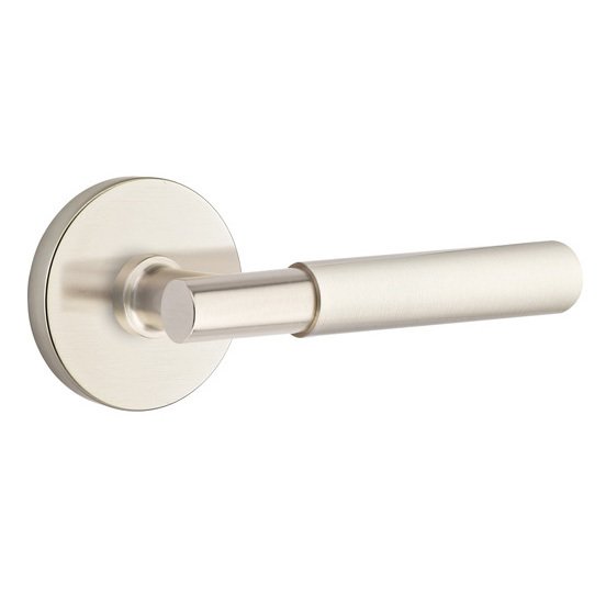 Emtek Double Dummy Myles Right Handed Lever with Disk Rose in Satin Nickel