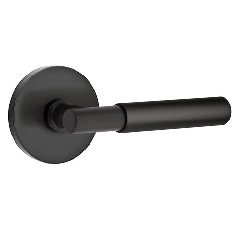 Emtek Double Dummy Myles Right Handed Lever with Disk Rose in Flat Black