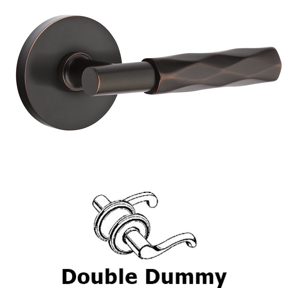 Emtek Double Dummy Tribeca Lever with T-Bar Stem and Disc Rose in Oil Rubbed Bronze