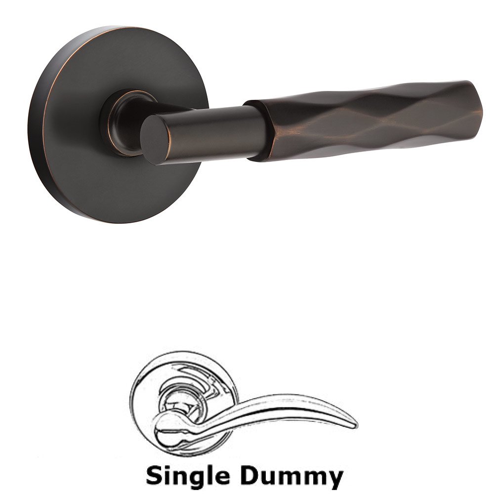 Emtek Single Dummy Tribeca Lever with T-Bar Stem and Disc Rose in Oil Rubbed Bronze