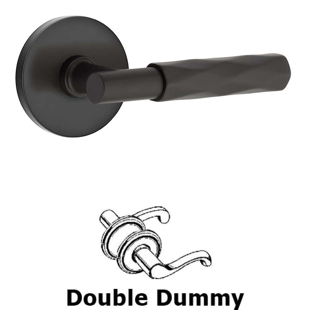 Emtek Double Dummy Tribeca Lever with T-Bar Stem and Disc Rose in Flat Black