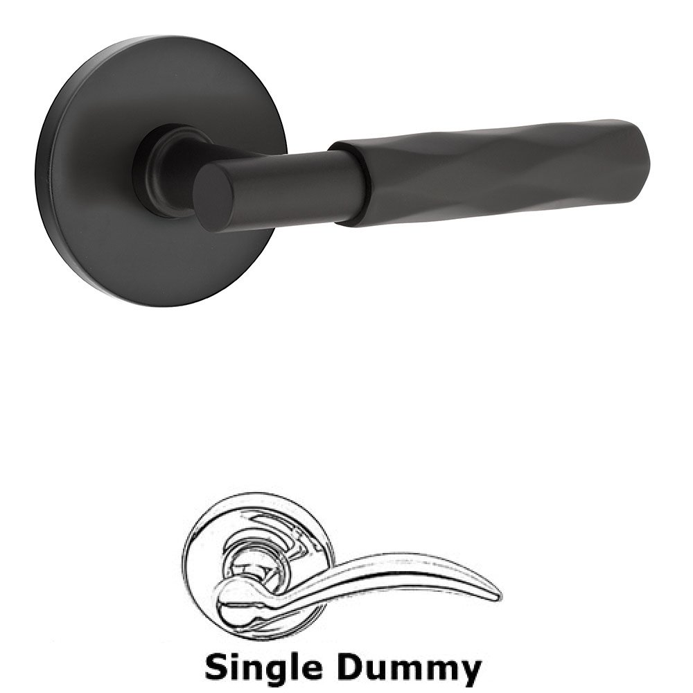 Emtek Single Dummy Tribeca Lever with T-Bar Stem and Disc Rose in Flat Black