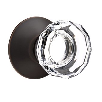 Emtek Lowell Passage Door Knob and Modern Rose with Concealed Screws in Oil Rubbed Bronze
