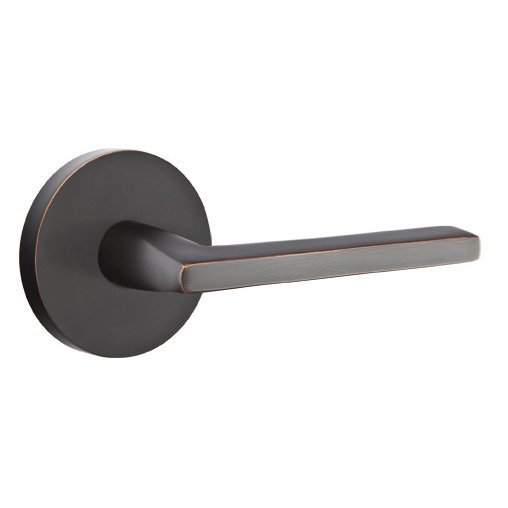 Emtek Passage Helios Right Handed Door Lever And Disk Rose With Concealed Screws in Oil Rubbed Bronze
