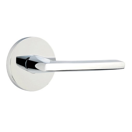 Emtek Passage Helios Right Handed Door Lever And Disk Rose With Concealed Screws in Polished Chrome