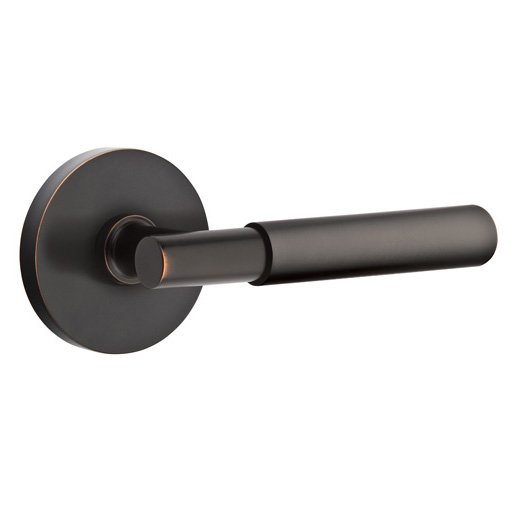 Emtek Passage Myles Right Handed Lever with Disk Rose in Oil Rubbed Bronze