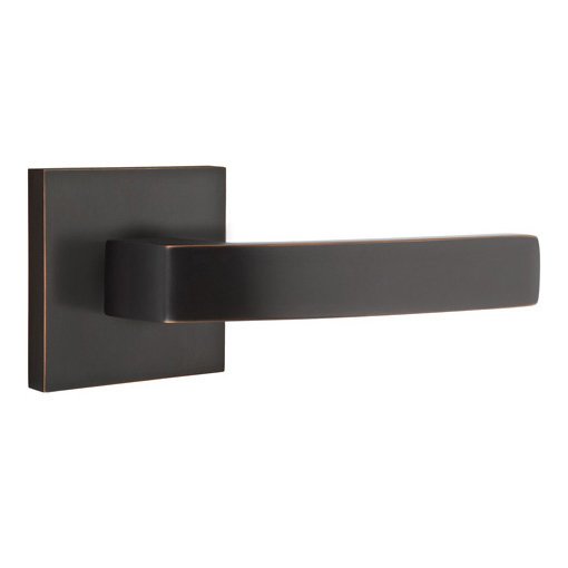 Emtek Passage Breslin Right Handed Lever with Square Rose and Concealed Screws in Oil Rubbed Bronze