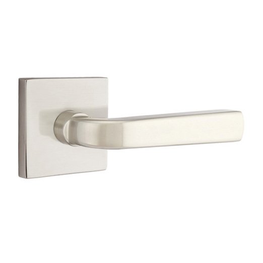 Emtek Passage Sion Right Handed Door Lever With Square Rose in Satin Nickel