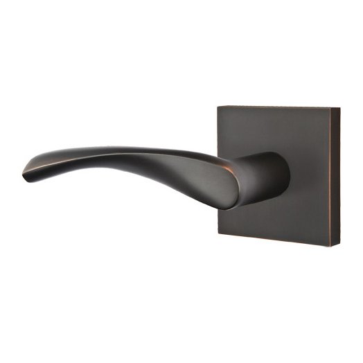 Emtek Passage Triton Left Handed Door Lever And Square Rose with Concealed Screws in Oil Rubbed Bronze
