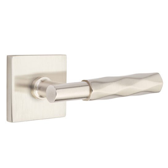 Emtek Passage Tribeca Right Handed Lever with T-Bar Stem and Square Rose in Satin Nickel