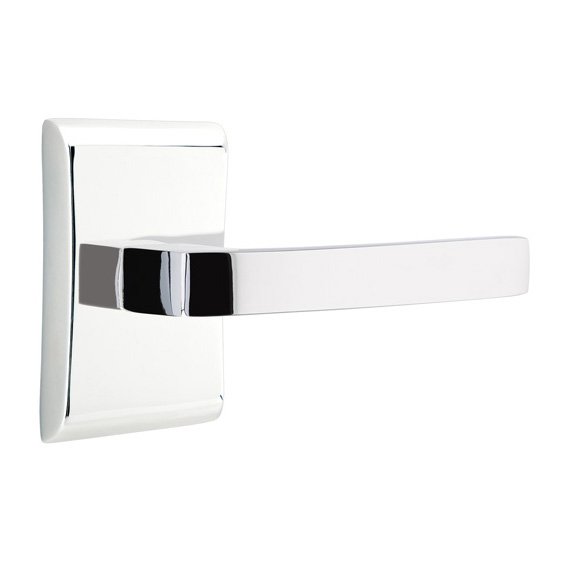 Emtek Passage Breslin Right Handed Lever with Neos Rose and Concealed Screws in Polished Chrome