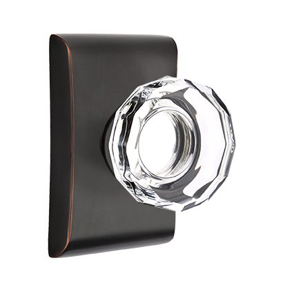Emtek Lowell Passage Door Knob and Neos Rose with Concealed Screws in Oil Rubbed Bronze