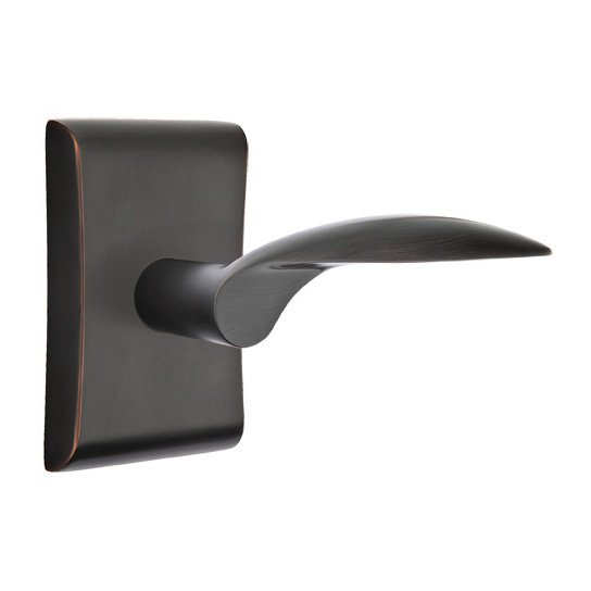 Emtek Passage Mercury Right Handed Door Lever And Neos Rose with Concealed Screws in Oil Rubbed Bronze