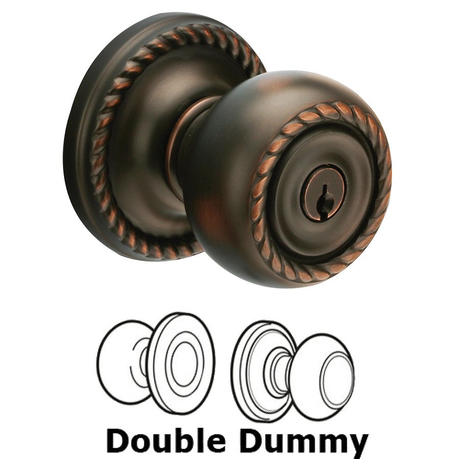 Emtek Double Dummy Rope Knob With Rope Rose in Oil Rubbed Bronze